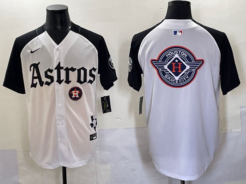 Men 2025 Houston Astros Blank White Black Five generations Joint Name Nike MLB Jersey style 33->houston astros->MLB Jersey